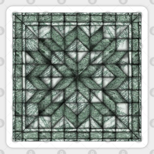 Green Marble Quilt Magnet by Zodiart